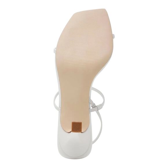 Steve Madden Women's Locke Strappy Leather Mid Heel Dress Sandals White Size 8 - Picture 4 of 4